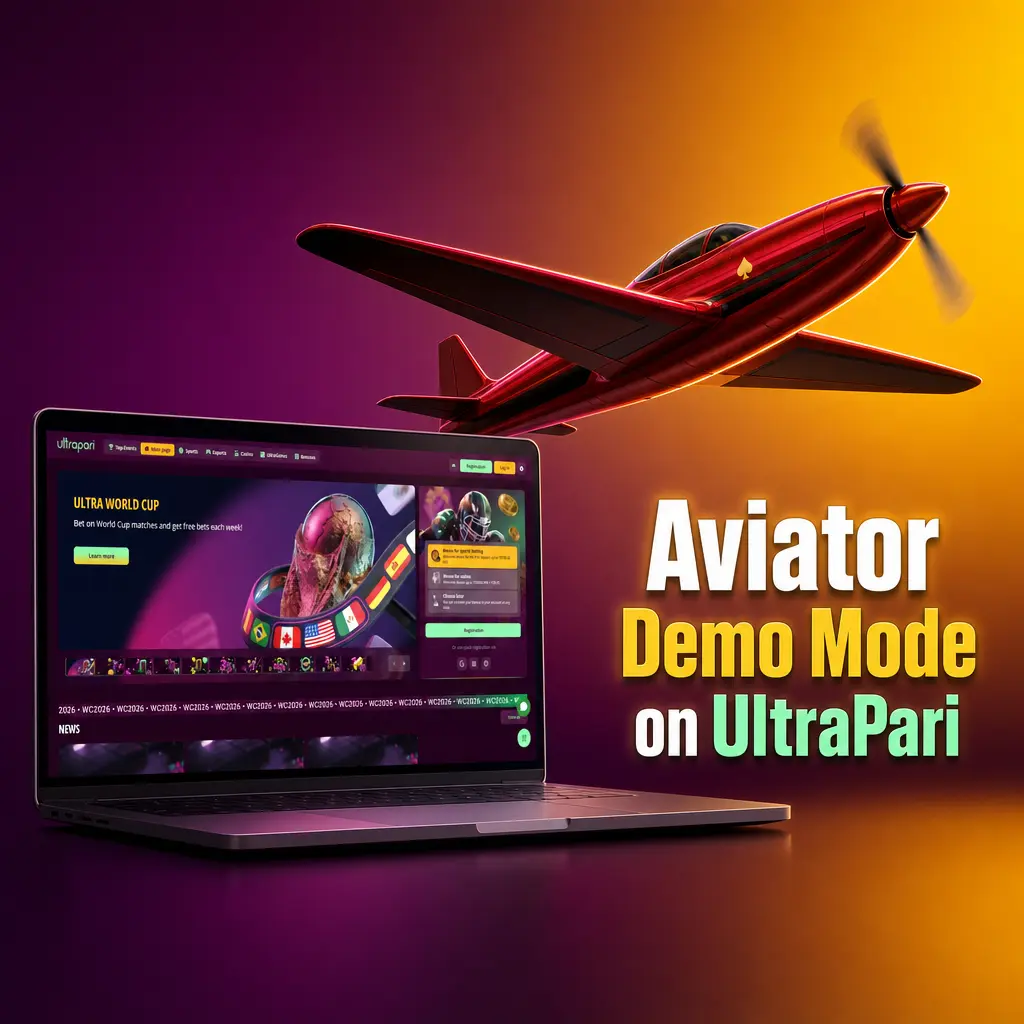 Aviator demo mode on UltraPari with virtual credits, auto-bet, and cash-out features for risk-free practice play