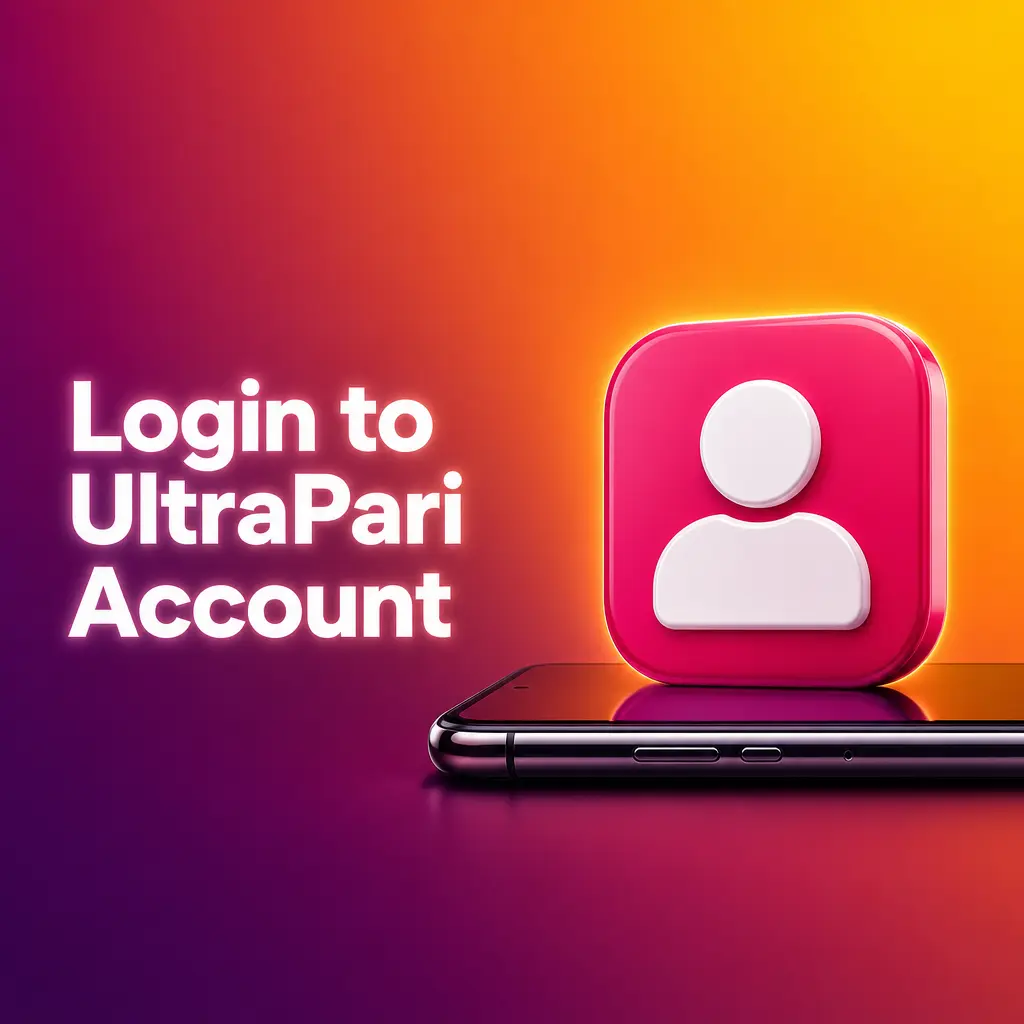 UltraPari account login page showing sign in steps including credentials entry and two-factor authentication access