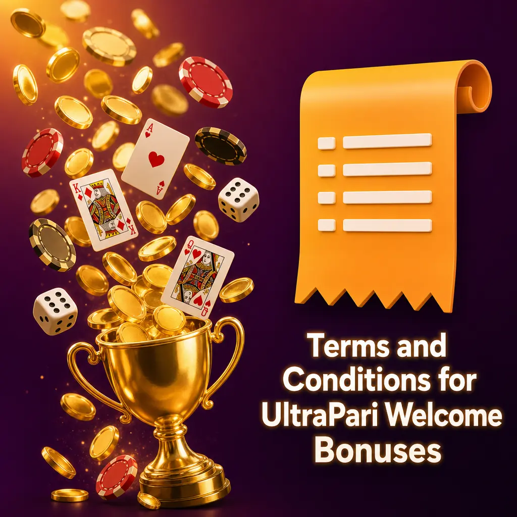UltraPari welcome bonus terms showing eligibility rules, wagering requirements, validity period, and withdrawal conditions for casino and sports offers.