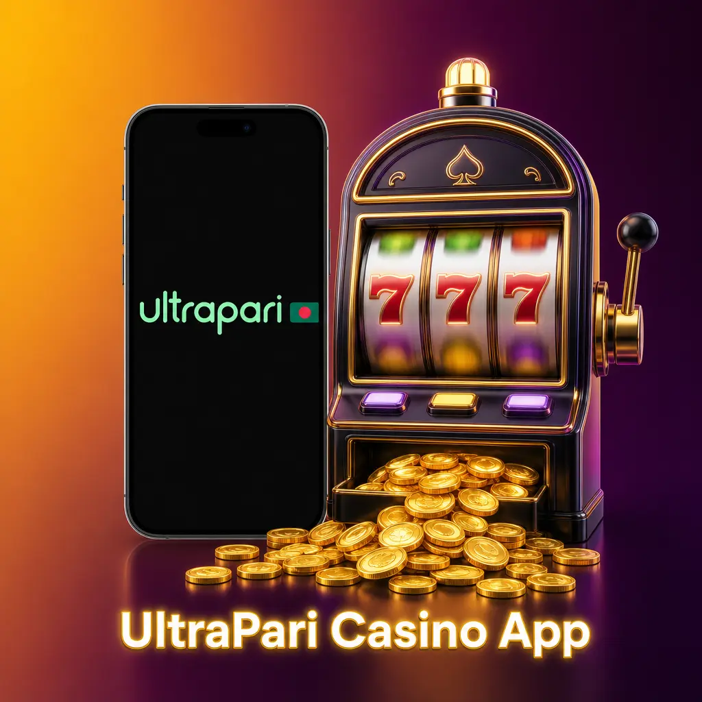 UltraPari casino app home screen showing slots, live dealer games, and table games from Evolution and Pragmatic Play