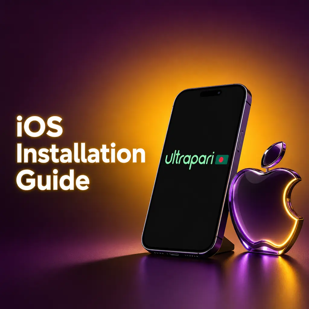 iPhone Safari steps to install UltraPari PWA to home screen via Share button for native app-like betting experience