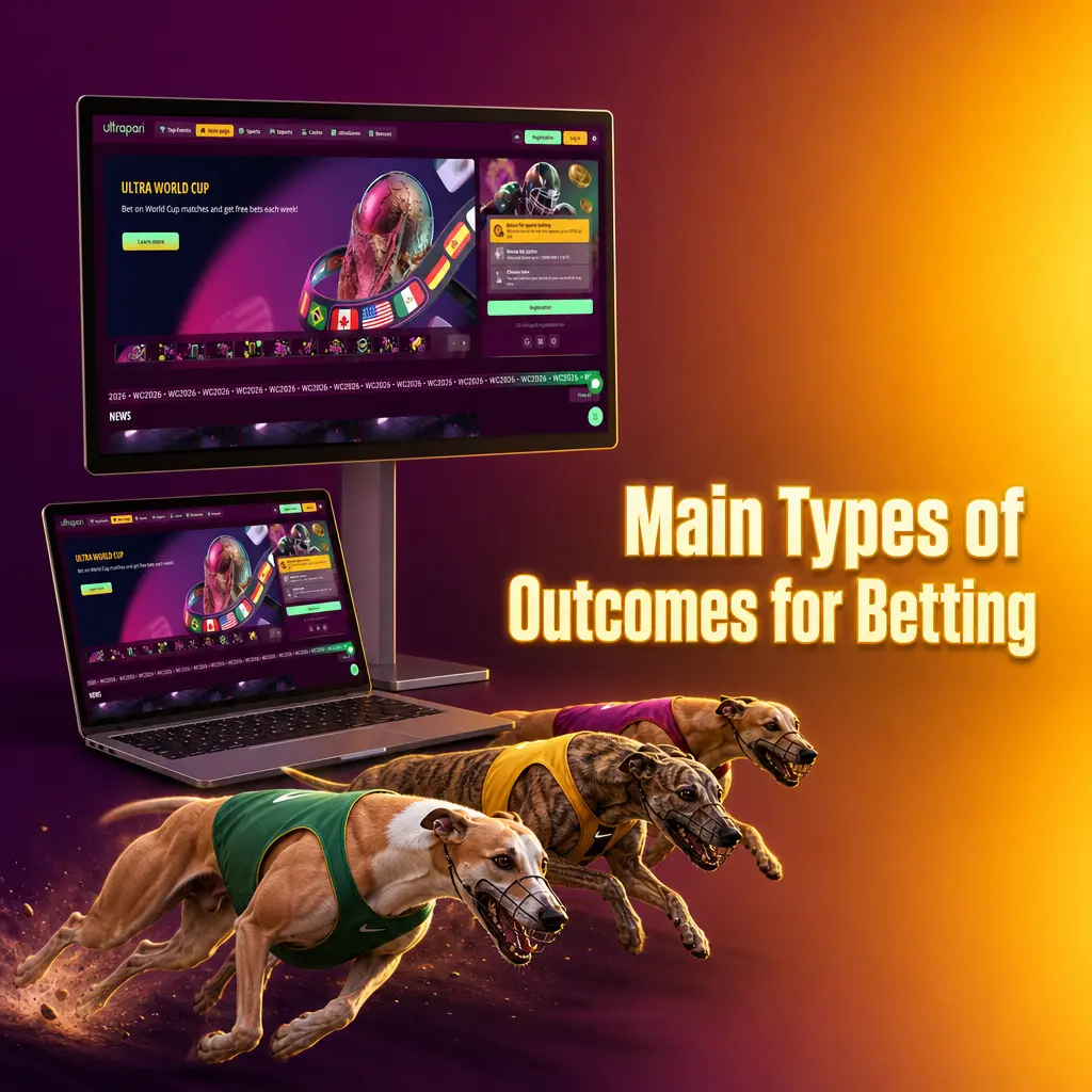 UltraPari sportsbook betting outcome types including 1X2, Double Chance, Totals, Handicap, and BTTS markets