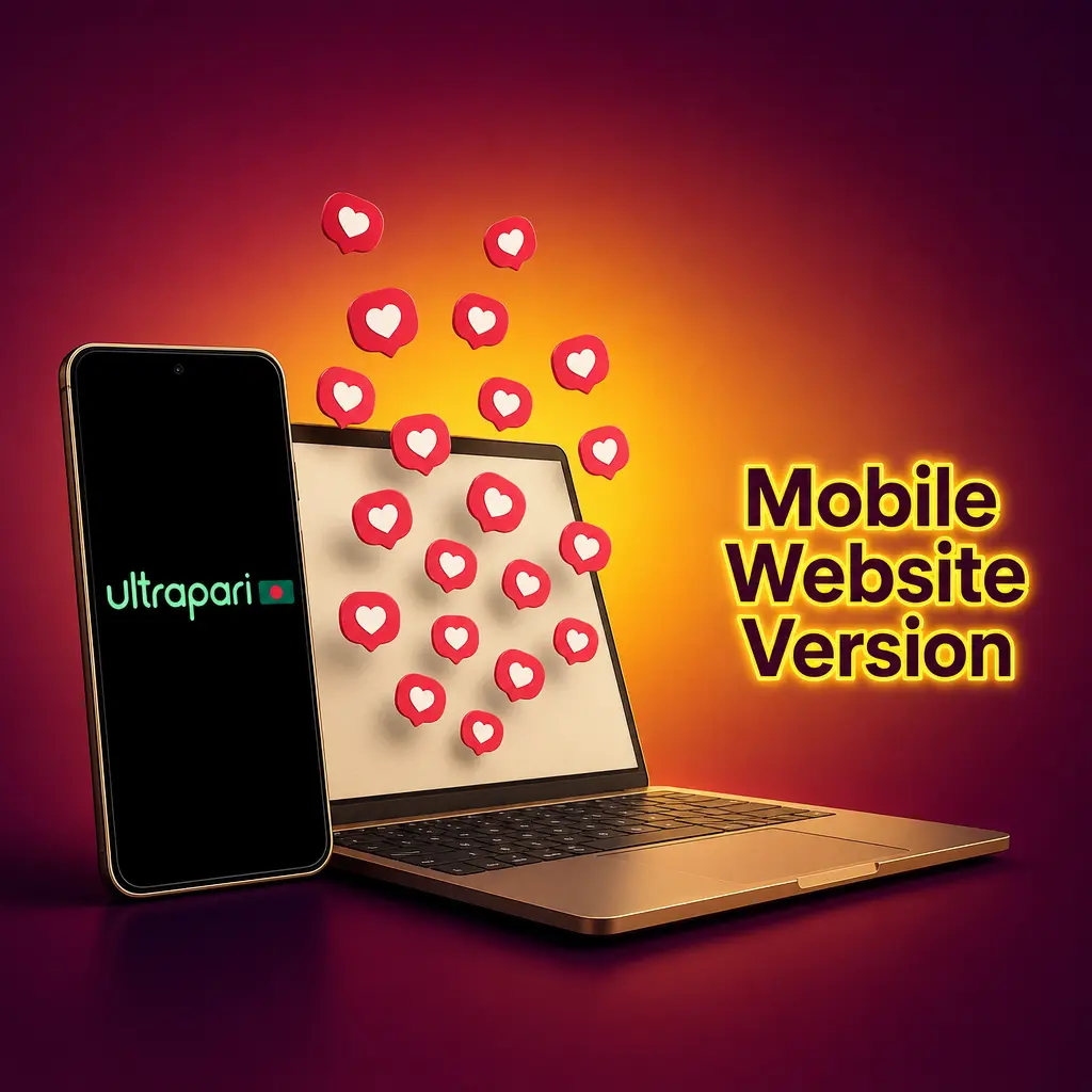 UltraPari mobile website showing login, sports betting, casino, cashier and support on a phone browser
