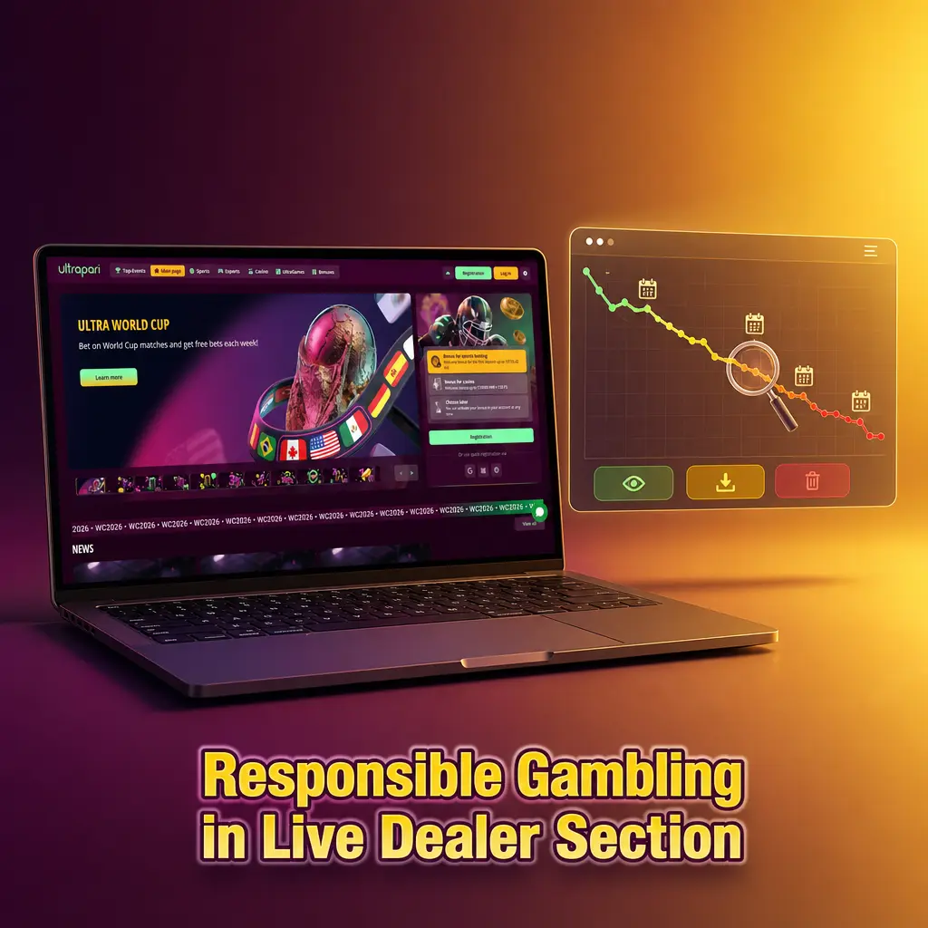 UltraPari responsible gambling tools for live dealer section with deposit limits, session reminders, and self-exclusion options