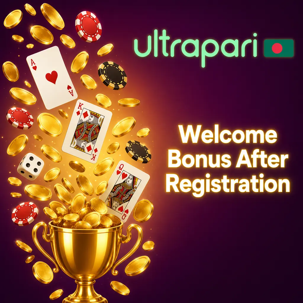 UltraPari welcome bonus table showing 100% deposit match up to 100 EUR for casino and sports betting
