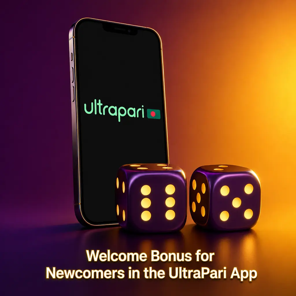 UltraPari app welcome bonus showing 100% up to 100 EUR sports and casino offers for new players on first deposit