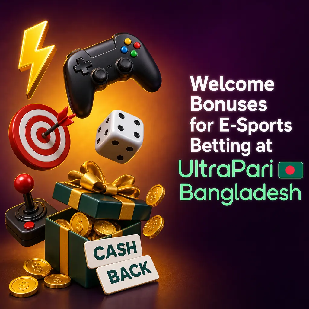 UltraPari Bangladesh welcome bonus 100% deposit match up to 100 EUR for esports betting on CS2 and Dota 2